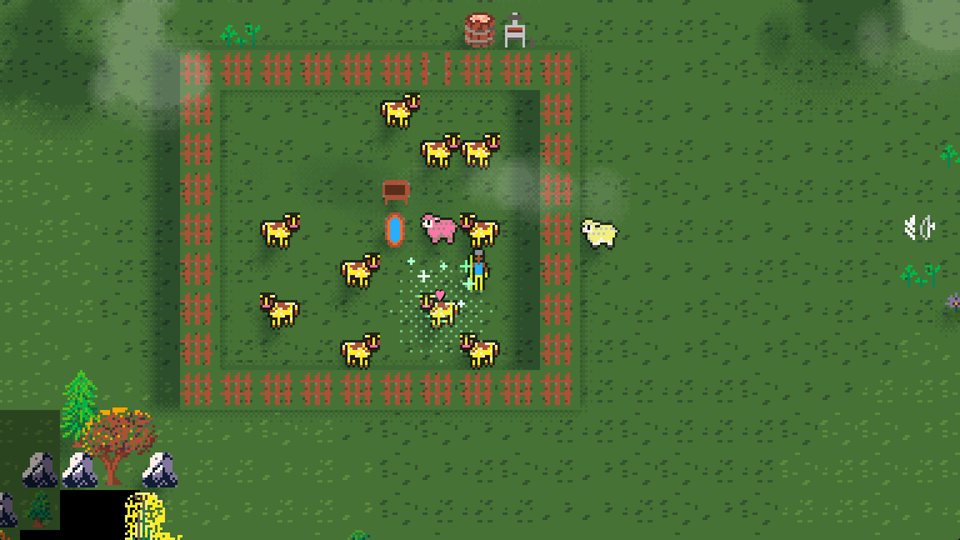 Livestock in a homestead pasture